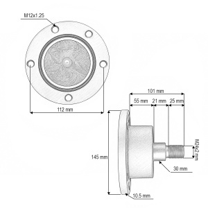 Butuc disc grapa cu talere Kverneland cod OEM A135051530, RF30701X0, IL50-112/5T-M24x2, BRECKNER GERMANY, DISRX46 - Img 4