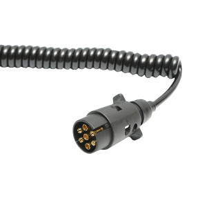 Cablu spiral 2.5m cu 2 stechere tata, 7 pini pentru priza auto remorca, Cod: BK92795, Echivalență: DISGB95, Breckner Germany - Img 3
