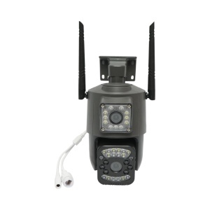 Camera de supraveghere lentila duala WIFI 2.4GHz, P2P 1080P, senzor miscare, detectie umana, night vision, PTZ rotativa 355 grade, aplicatie V380 Pro, DISMN56