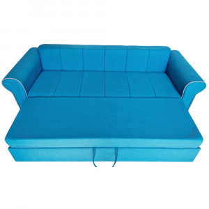 Canapea Extensibila Nixos, 240x80x85cm, 3 locuri, Luna 16 Turkis, Glasspandoor - Img 2