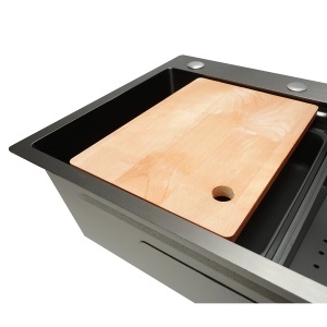 Chiuveta bucatarie multifunctionala din otel inoxidabil cu functie cascada, scurgator, tava, tocator si accesorii incluse, dimensiune 75x46x22cm, DISPK34 - Img 11