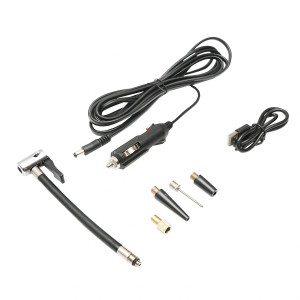 Compresor aer portabil negru 12,4V baterie 6000Am reincarcabila 250x56x47mm cu accesorii, Cod: DISBE04 - Img 3