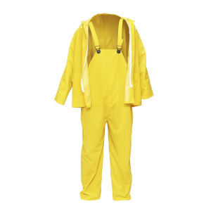 Costum impermeabil XXL cu gluga si salopeta din poliester si PVC, galben, Cod: BK77434, Breckner Germany - Img 4