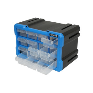 Cutie depozitare albastra din plastic modulara, 12 sertare 158x266x170mm, Cod: BK78048A, Breckner Germany - Img 5