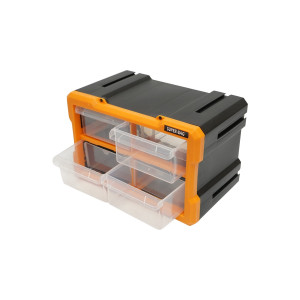 Cutie depozitare galbena din plastic modulara, 4 sertare 158x266x170mm, Cod: BK78047G, Breckner Germany - Img 4