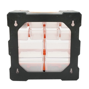 Cutie depozitare portocalie din plastic modulara, 12 sertare 267x262x157mm, Cod: DISKU14, Brand: BRECKNER GERMANY - Img 2