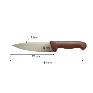Cutitul bucatarului profesional 18cm, lama otel 5Cr15MoV, maner PP maro Breckner Germany, AAA419 - Img 4