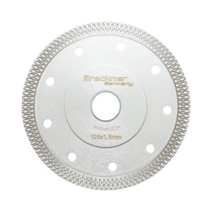 Disc diamantat turbo continuu 125x1.5x22.23mm, taiere umeda/uscata pentru ceramica dura, gresie, faianta Breckner Germany, BRECKNER GERMANY, BK87068
