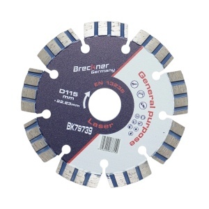 Disc diamantat turbo segmentat 115x22.23mm, segment 10mm pentru beton armat, piatra dura, pavele Breckner Germany, BRECKNER GERMANY, BK79739