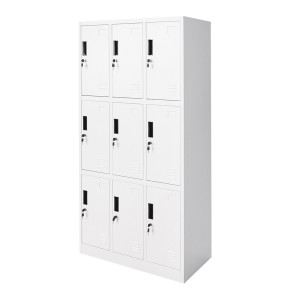 Dulap metalic tip vestiar cusetat 1800x900x450mm 3x3 cu 9 usi securizate, gri, Cod: BK92945, Echivalență: DISEG40, Breckner Germany - Img 3