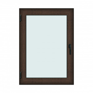 Fereastra 100x140cm, 1 canat, wenge (tabac), stanga si rabatare, Klass, 7cm, 6 camere, 2 garnituri - Img 1