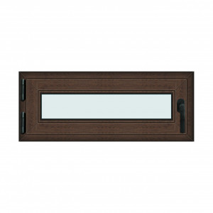Fereastra 100x40cm, 1 canat, wenge (tabac), stanga si rabatare, Klass, 7cm, 6 camere, 2 garnituri