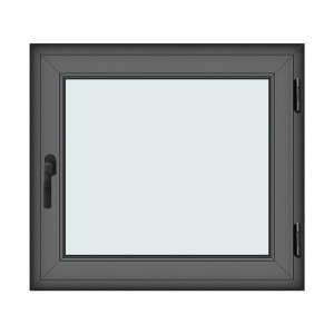 Fereastra 100x90cm, 1 canat, antracit, dreapta si rabatare, Klass, 7cm, 6 camere, 2 garnituri - Img 1