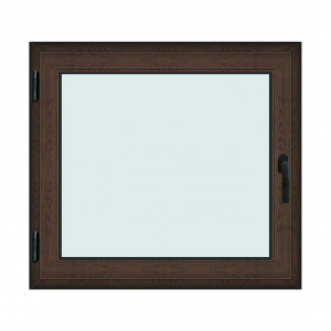 Fereastra 110x100cm, 1 canat, wenge (tabac), stanga si rabatare, Klass, 7cm, 6 camere, 2 garnituri