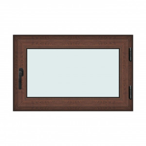 Fereastra 110x70cm, 1 canat, maro, nuc, dreapta si rabatare, Klass, 7cm, 6 camere, 2 garnituri - Img 1
