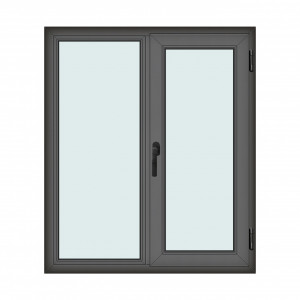 Fereastra 120x140cm, 2 canate, antracit, dreapta si rabatare, Klass, 7cm, 6 camere, 2 garnituri