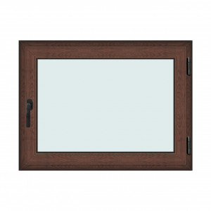 Fereastra 120x90cm, 1 canat, maro, nuc, dreapta si rabatare, Klass, 7cm, 6 camere, 2 garnituri