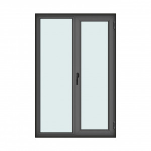 Fereastra 130x200cm, 2 canate, antracit, dreapta si rabatare, Klass, 7cm, 6 camere, 2 garnituri - Img 1