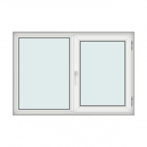 Fereastra 160x110cm, 2 canate, alb, dreapta si rabatare, Klass, 7cm, 6 camere, 2 garnituri