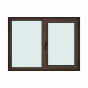 Fereastra 160x120cm, 2 canate, wenge (tabac), dreapta si rabatare, Klass, 7cm, 6 camere, 2 garnituri
