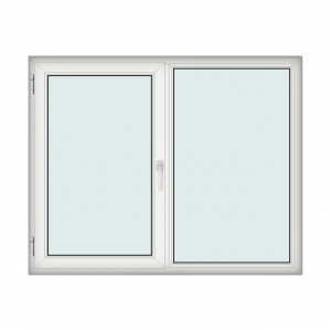 Fereastra 175x140cm, 2 canate, alb, stanga si rabatare, Klass, 7cm, 6 camere, 2 garnituri