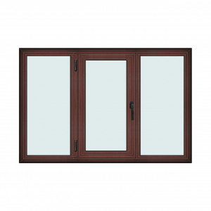 Fereastra 180x120cm, 3 canate, mahon, stanga si rabatare, Klass, 7cm, 6 camere, 2 garnituri - Img 1
