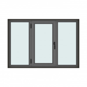Fereastra 190x130cm, 3 canate, antracit, stanga si rabatare, Klass, 7cm, 6 camere, 2 garnituri