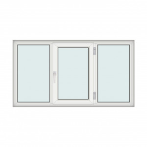 Fereastra 200x110cm, 3 canate, alb, dreapta si rabatare, Klass, 7cm, 6 camere, 2 garnituri - Img 1