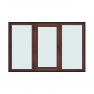 Fereastra 200x130cm, 3 canate, mahon, stanga si rabatare, Klass, 7cm, 6 camere, 2 garnituri - Img 1