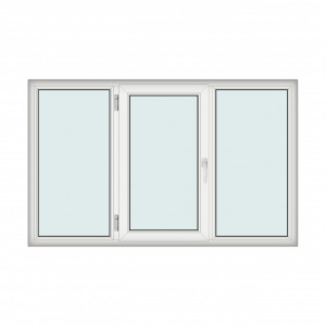 Fereastra 210x130cm, 3 canate, alb, stanga si rabatare, Klass, 7cm, 6 camere, 2 garnituri