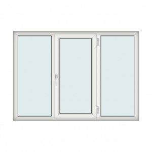 Fereastra 210x150cm, 3 canate, alb, dreapta si rabatare, Klass, 7cm, 6 camere, 2 garnituri - Img 1