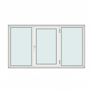 Fereastra 230x130cm, 3 canate, alb, dreapta si rabatare, Klass, 7cm, 6 camere, 2 garnituri