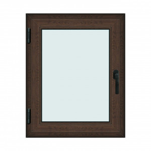 Fereastra 80x100cm, 1 canat, wenge (tabac), stanga si rabatare, Klass, 7cm, 6 camere, 2 garnituri - Img 1