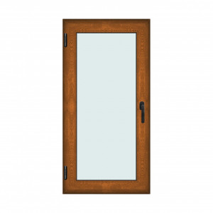 Fereastra 80x160cm, 1 canat, maro, stejar auriu, stanga si rabatare, Klass, 7cm, 6 camere, 2 garnituri