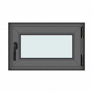 Fereastra 80x50cm, 1 canat, antracit, dreapta si rabatare, Klass, 7cm, 6 camere, 2 garnituri - Img 1