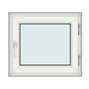 Fereastra 80x70cm, 1 canat, alb, dreapta si rabatare, Klass, 7cm, 6 camere, 2 garnituri