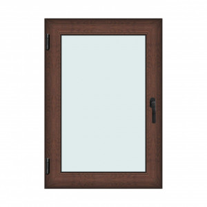 Fereastra 90x130cm, 1 canat, maro, nuc, stanga si rabatare, Klass, 7cm, 6 camere, 2 garnituri