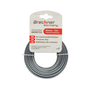 Fir rotund pentru motocoasa 3mm x 15m cu insertie metalica, Cod: BK99753, Brand: BRECKNER GERMANY - Img 2