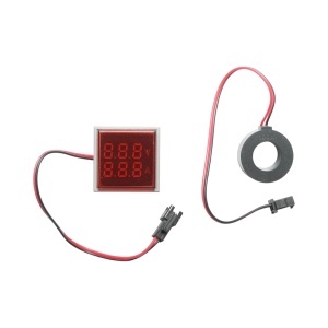 Indicator digital ampermetru si voltmetru LED rosu 0-100A/50-500V AC Ø 22mm Breckner Germany, BRECKNER GERMANY, BK76645 - Img 2
