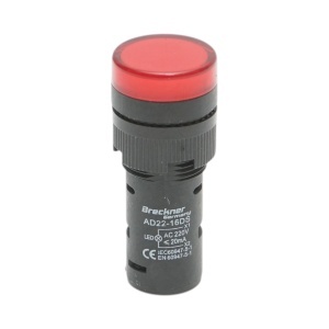 Indicator semnalizare LED rosu 220V AC 16mm Breckner Germany, BRECKNER GERMANY, BK76619