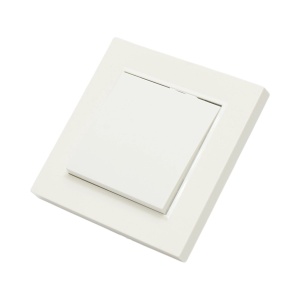 Intrerupator simplu alb incastrat 220V, 10AX, ABS 80x80mm, DISRP24