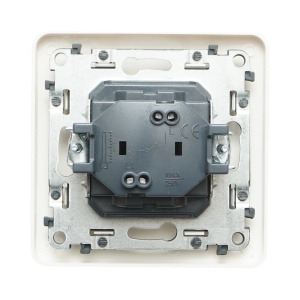 Intrerupator sonerie cu revenire alb incastrat 220V, 10AX, PC 80x80mm, DISRP57 - Img 3