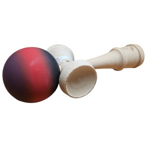 Kendama Grip din Lemn – 18 cm, Bilă Cauciucată Antiderapantă, Model Colorat Degradé - partea superioara Violet - Img 4
