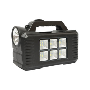 Kit iluminat portabil LED, cu 2 becuri/proiector, panou solar si baterie 4000 mAhH, pentru pescuit camping, GD-8077, Cod: DISLK16, Gdplus - Img 7