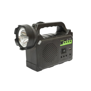 Kit iluminat portabil, LED, cu 3 becuri/proiector, radio FM, MP3, panou solar si baterie 3.7V, 4500 mAh, pentru pescuit camping, GD-P30FM, Cod: DISLK25, Gdplus - Img 2