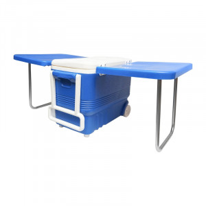 Lada frigorifica pentru picnic 45L albastra cu masa si 2 scaune 610x405x445mm, Cod: BK90326, BRECKNER GERMANY - Img 2