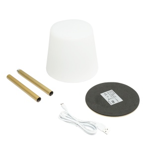 Lampa de masa LED de exterior 2W reincarcabila, 3.7V 1200mAh, USB 5V 1A, auriu, Cod: BK69928, Brand: BRECKNER GERMANY - Img 2