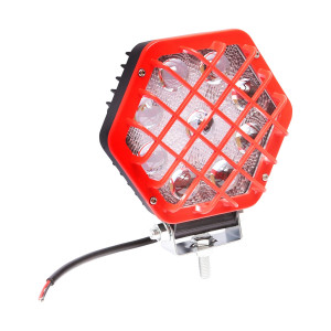 Lampa proiector hexagonal cu grilaj plastic rosu, 9 LED-uri, unghi de radiere 30, DC 10-80V 27W, Cod: BK69060S, Brand: BRECKNER GERMANY - Img 3