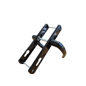 Maner usa, aluminiu, cu arc, latime sild 35mm, interax 85mm, negru, reversibil, tija si suruburi incluse, Glasspandoor - Img 2