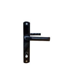 Maner usa, aluminiu, cu arc, latime sild 35mm, interax 85mm, negru, reversibil, tija si suruburi incluse, Glasspandoor - Img 4